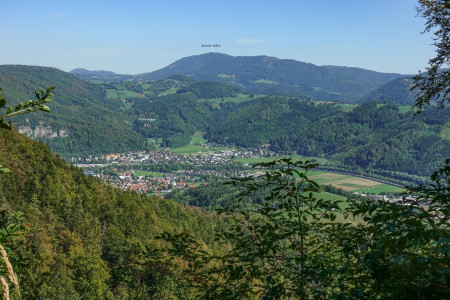 Deutschfeistritz im Vordergrund, Peggau jenseits der Mur